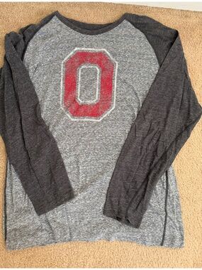 2 Ohio State Buckeyes Long Sleeve Tee - Gray/Scarlet